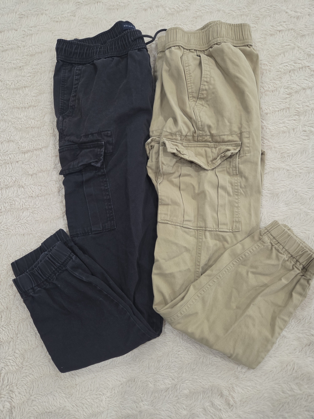 2 Aeropostale Boys Cargo Joggers - Navy and Khaki